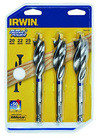 Irwin 10507764 Blue Groove Power Bit Set 20/22/25mm