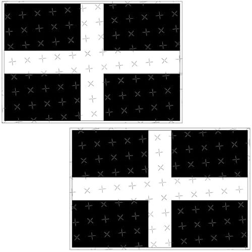 Vinyl-Aufkleber für Stoßstange, Motiv: Kreuz des hl. Piran, Flagge von Cornwall (England / Großbritannien), 75 mm, 2 Sticker