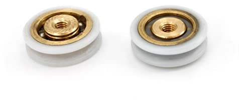 Cuscinetti Box Doccia VR - Kit 2 Pezzi Rotelle a Sfera di Ricambio per Ante Doccia a Scorrimento Carrucola diametro 20x6x7 Maschiata M4 gola a U