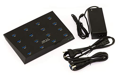 KALEA-INFORMATIQUE Stazione di ricarica USB industriale e HUB, USB 3.0 16 PORTI, con alimentazione da 5A.