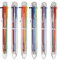 12 Stück 6-in-1 Retractable Rollerball Multicolor Stifte 6-Color Kugelschreiber für Büro Schulbedarf Studenten Kinder Geschenk Mitgebsel Kindergeburtstag