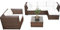 XINRO erweiterbares 18tlg. Eck Lounge Set Polyrattan - braun-Mix - Garnitur Gartenmöbel Sitzgruppe XXXL Lounge Gruppe - inkl. Lounge Sessel + Ecke + Hocker + Tisch + Kissen