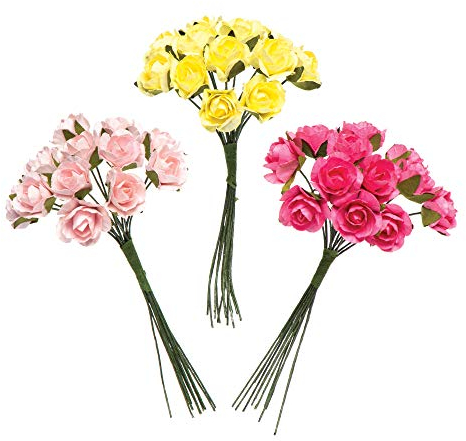 Baker Ross Minirosen aus Papier für Kinder zum Dekorieren und Basteln - Kreatives Bastelset (30 Stück)