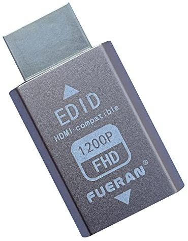 FUERAN Edid-Emulator-Adapter (4 Generation), HDMI kompatibel mit Mac Thunderbolt auf HDMI-Switches/Extender/AV-Receiver/Video-Splitter (1920 * 1200-60Hz)