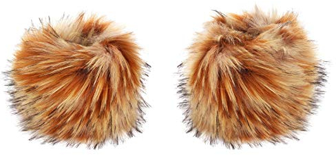 Futrzane Classic Manschetten - Fell Stulpen Damen - Pelz Pulswärmer Handstulpen (Orange Classic)