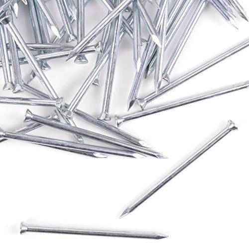 20x Flat Head Masonry Nails - 3mm x 65mm Rust Resistant Silver Zinc Finish