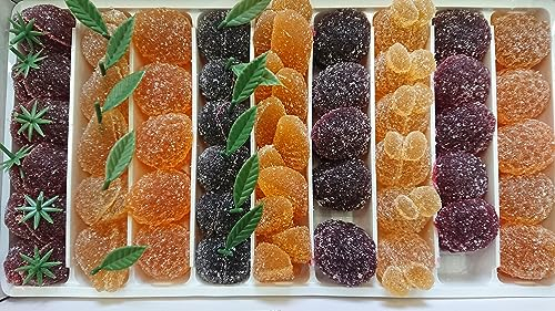 gelees alla frutta 1 kg,sapori (fragola, pera, amarena, ananas, lampone, albicocca, arancia, mango, ribes nero), senza glutine, senza conservanti, senza coloranti e senza aromi artificiali.