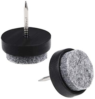sourcing map 26Stk. Aufnageln Möbel Filzgleiter Stuhl Tischbein Schutz 20mm Durchm. Schwarz