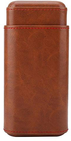 Garosa 3 Tube Cigar Humidor Holz Zigarre Box, tragbare Zigarrenschachtel, Zedernholz & echtes Leder Zigarrenschachtel für zu Hause und unterwegs
