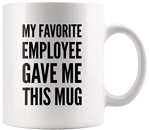 Panvola 'My Favorite Employee Gave Me This Mug ' Boss Gift Kaffeetasse, lustiges Geburtstagsgeschenk für Männer, Dame,für Kollegen, Teetasse aus Keramik (325 ml)