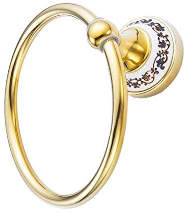 Tubayia Vintage Edelstahl Handtuchring Handtuchhalter Handtuch Halter Ring für Badezimmer, Hotel (Gold)