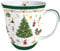 Ambiente Mug de Noël en porcelaine fine 0,4 l Motif sapin de Noël Blanc