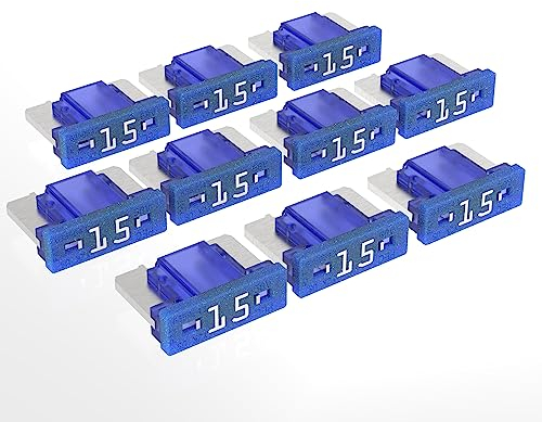 AUPROTEC Mini LP Fusibles de hoja 2A - 30A fusible enchufable para automóviles elección: 15A amperio azul, 10 unids