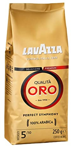 Lavazza, Qualità Oro, Coffee Beans, 6 Packs of 250 g, Ideal for Bean to Cup Machine and a Filter Coffee Machine, with Fruity and Flowery Aromatic Notes, 100% Arabica, Intensity 5/10, Medium Roast