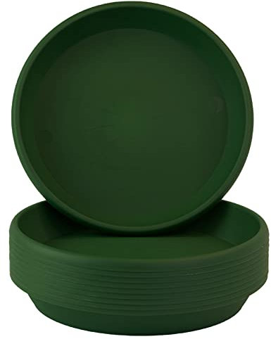 Home Garden Ornaments Plant Pot Saucers 15cm Deep Green Set of 10 – Solid Plastic Plant Pot Saucer – Round Plant Saucer for House Plants – Durable Plastic Plant Tray- 10 pack (15 cm, Deep Green)