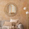 WOMO-DESIGN Dekorative Wandspiegel Caracas Ø 80 cm Unikat aus Glas, Metallrahmen Gold, Runder Spiegel, Moderner Dekospiegel, Design Hängespiegel, Flurspiegel Badspiegel Schminkspiegel Frisierspiegel