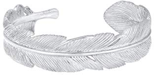 Elli PREMIUM Armband Feder Bangle Offen im Boho Hippie Look in 925 Sterling Silber
