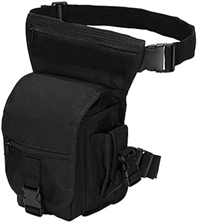 Hebetag Beintasche aus Segeltuch für Herren, taktisch, Militär, Motorradfahrer, mehrere Taschen, Gürteltasche, Herren, Reisen, Wandern, Klettern, Radfahren, Outdoor, Schwarz