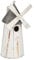 Relaxdays Deko Vogelhaus, Holz, Dekohäuschen Windmühle, Garten, Balkon, Vogelhäuschen, HBT: 32x13,5x13,5 cm, weiß/grau