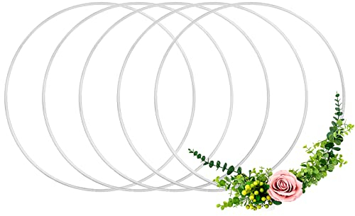 Anvin Metallringe zum Basteln 15cm Silber, Deko Ringe zum Aufhängen, Drahtringe zum Basteln, Bastelringe Metall für Wickeltechnik, Traumfänger, Floristik, Hochzeitskranz, Hoops(15cm Silber 5 Stück)