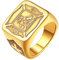U7 Feuerwehrleute Ring 18k vergoldet Siegelring mit St. Florian Porträt Schutzpatron Talisman Modeschmuck Accessoire für Geburtstag(Ring Größe 57)