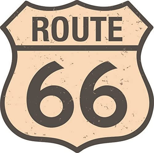 U24 Adesivo per auto Route 66 Old Style 18 x 18 cm
