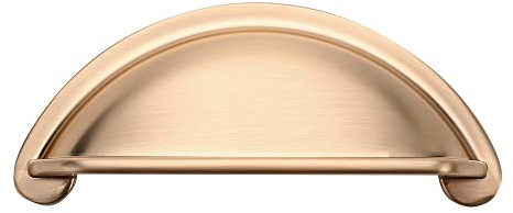 Alzassbg Brushed Brass Cabinet Cup Pulls 5 Pack, AL3032BB | 3 Inch Hole Center, Bin Cup Drawer Pulls, Decorative Hardware Cabinet Handles, for Cabinets and Drawers