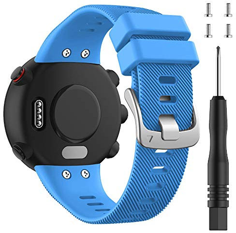 ACTECH Armband Kompatibel mit Garmin Forerunner 45/Garmin Forerunner 45S/Garmin Swim 2, Silikon Strap Ersatzbänder Ersatz (Hellblau)