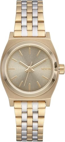 Nixon Herren Armbanduhr Small Time Teller in der Farbe Gold mit Edelstahlarmband, Gehäusedurchmesser: 26 mm, A399-5104-00