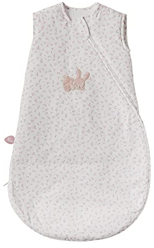 Nattou Babyschlafsack für Herbst und Winter, Aus Baumwolle (Popeline/Jersey), TOG 2, Ca. 70 cm, 0-6 Monate, Alice und Pomme, Weiß