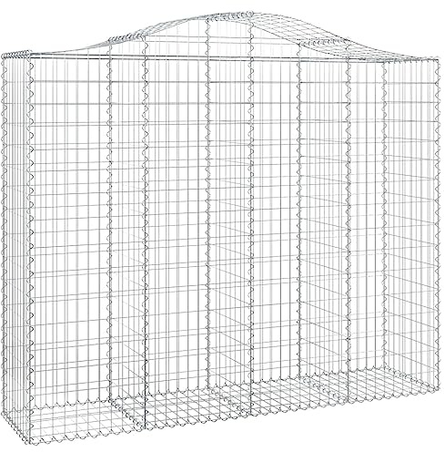 vidaXL Gabionen mit Hochbogen 9 Stk. 200x50x160/180cm Verzinktes Eisen