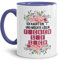 Tassendruck Tasse mit frechem Motiv - Ich kaufe EIN und löse - Ficken sie Sich - Geschenke für Freunde und Kollegen zum Geburtstag | Spruch-Tasse Innen & Henkel Cambridge Blau, 300ml