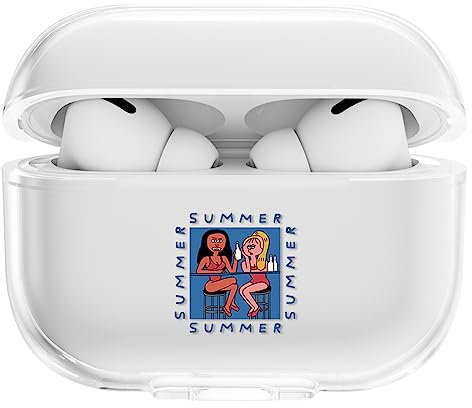 CasurvivePro Kopfhörer für AirPods Pro 2 Hüllen, transparente TPU-Hüllen mit niedlichem Muster, Apple AirPods Pro (2. Generation) Ladehüllen der 2. Generation