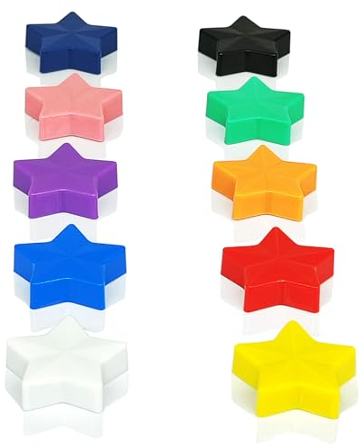 PYJLBX Fridge Magnets, Star Strong Magnet, Small Magnets Whiteboard Magnets, Colourful Mini Magnets Heavy Duty Round Magnets for Crafts, Whiteboard, Planning Boards, Notice Board (10 Pack 10 Colors)