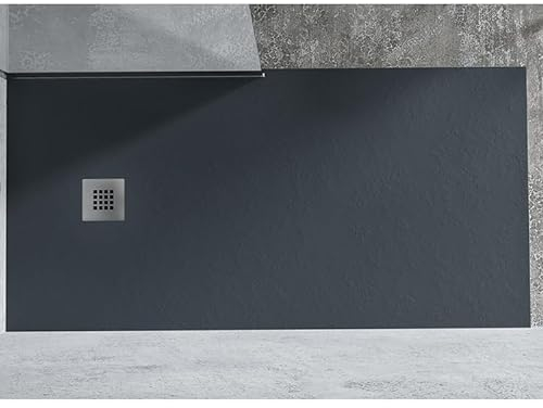 Piatto Doccia 70X105 cm Vulcano Line Extra SlimAntracite In Resina Sintetica e Polvere Di Marmo Con Piletta In Omaggio