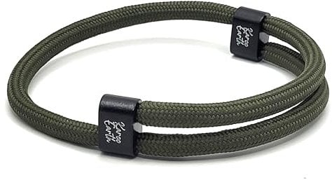 KAROO EARTH JEWELLERY Unisex Rope Bracelet | Adjustable Paracord Durable Waterproof | Nautical Braided Surfer (Army Green)