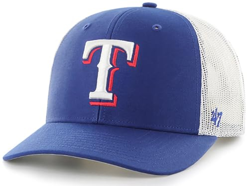 47 MLB Trucker Snapback verstellbare Mütze für Erwachsene, Einheitsgröße, Texas Rangers Blue, Einheitsgr��e