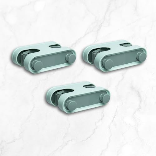 moorg Set of 3 Adhesive Wall Broom Holder, Wall Mounted Broom Hanger Without Drilling, Wall Broom Holder, Home Accessories with Hooks for Storage, Kitchen Space-Saving, Wall Tool Holder Stickers