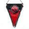 Luxus-Wimpel mit Kordel – Rotlichtviertel – Rot/Schwarz mit Logo – 23 x 29 cm – schwarze Fransen – LKW-Interieur – Auto – Zubehör – Flagge (Rot/Schwarz)