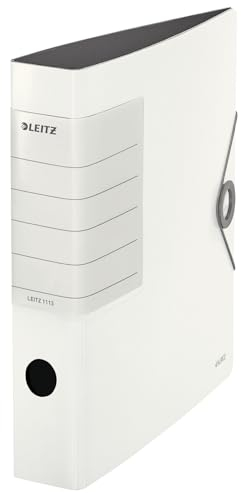 Leitz Qualitäts-Ordner 180° Solid, 5er Pack, A4, Schmal, Weiß, 6,2 cm Rückenbreite, Gummibandverschluss, Robustes Polyfoam, extra breites, austauschbares Rückenschild, 11130001