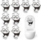 BOBOZHONG Sticker Lustiger Aufkleber,8 Stück Smile de Toilette WC Aufkleber,DIY Badezimmer Wandtattoo Sticker,Sticker Toilette Abnehmbare Aufkleber für Badezimmer,Wandaufkleber Dekor 24x18cm