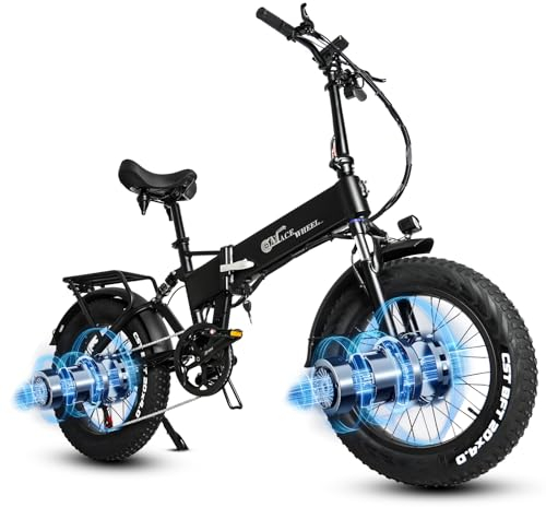 Skivogr 20 Klapprad E Bike mit Doppelmotor, 4.0 Reifen Faltbar Elektro Fatbike, 48V 18Ah E-Bike Erwachsene, E Fahrrad Fully Herren Damen, Hydraulische Scheibenbremsen