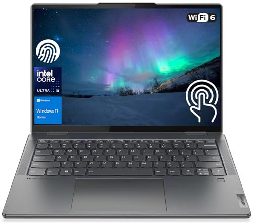 Lenovo Yoga 7 Ordinateur portable 2-en-1 14 po, écran tactile FHD+ de 14, Intel Ultra 5 125U (Beats i7-1355U), 16 Go de RAM DDR5, 1 To SSD, lecteur FP, KB rétroéclairé, lecteur de carte SD, caméra