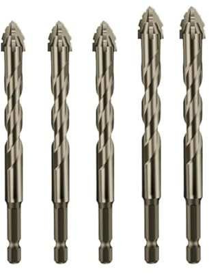 Nouveau foret excentrique à quatre cannelures en dents de scie, foret de conception à revêtement en titane,jeu de forets de plusieurs tailles pour le bois et le métal (6/6/6/8/8mm)