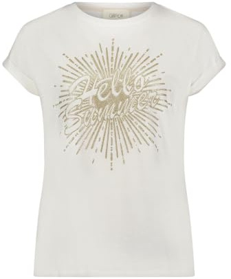 Cartoon Damen Printshirt mit Ärmelaufschlag