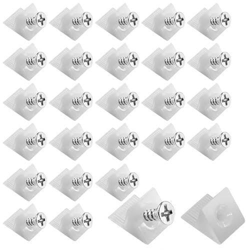 20pcs Drawer Repair Kit, Drawer Supports Drawer Bottom Sagging Repair Fix Mending Wedges, Drawer Repair Kit with Screws, Plastic Corner Brace Angle Code Bracket Fastener with Screws for Furniture