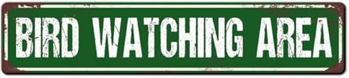 Horienteeon Cartello stradale vintage in alluminio per birdwatching, cartello da giardino per WC, decorazione per la casa, idea regalo, decorazione da parete per pub, club, caffè, 10,2 x 40,6 cm