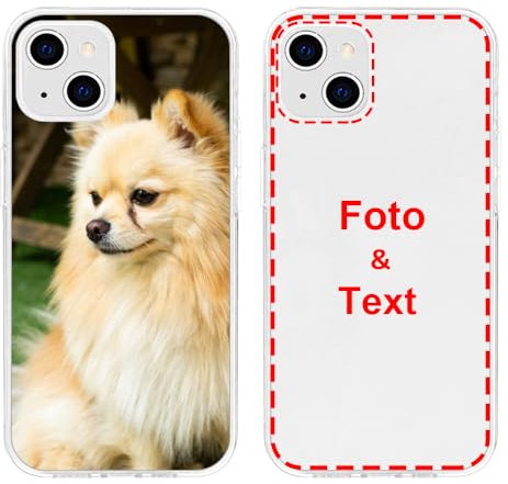MXCUSTOM Personalisierte Handyhülle für Apple iPhone 15, Benutzerdefiniert Hülle mit Eigenem Foto Bild Text Individuelle Schutzhülle [Transparente Weiche TPU Dünn Stoßfest](FXT-CR-P1A)