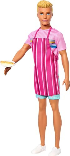 Barbie Mysteries: Beach Detectives Ken Doll Wearing Removeable Signature Outfit with Storytelling Accessories, Including Apron & Snacks
