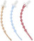 Catenella per ciuccio in silicone, set di 3 catenelle per ciuccio morbide per bambini con chiusura, adatte per giocattoli da dentizione, baby shower, senza BPA (Rosa Blu Beige)